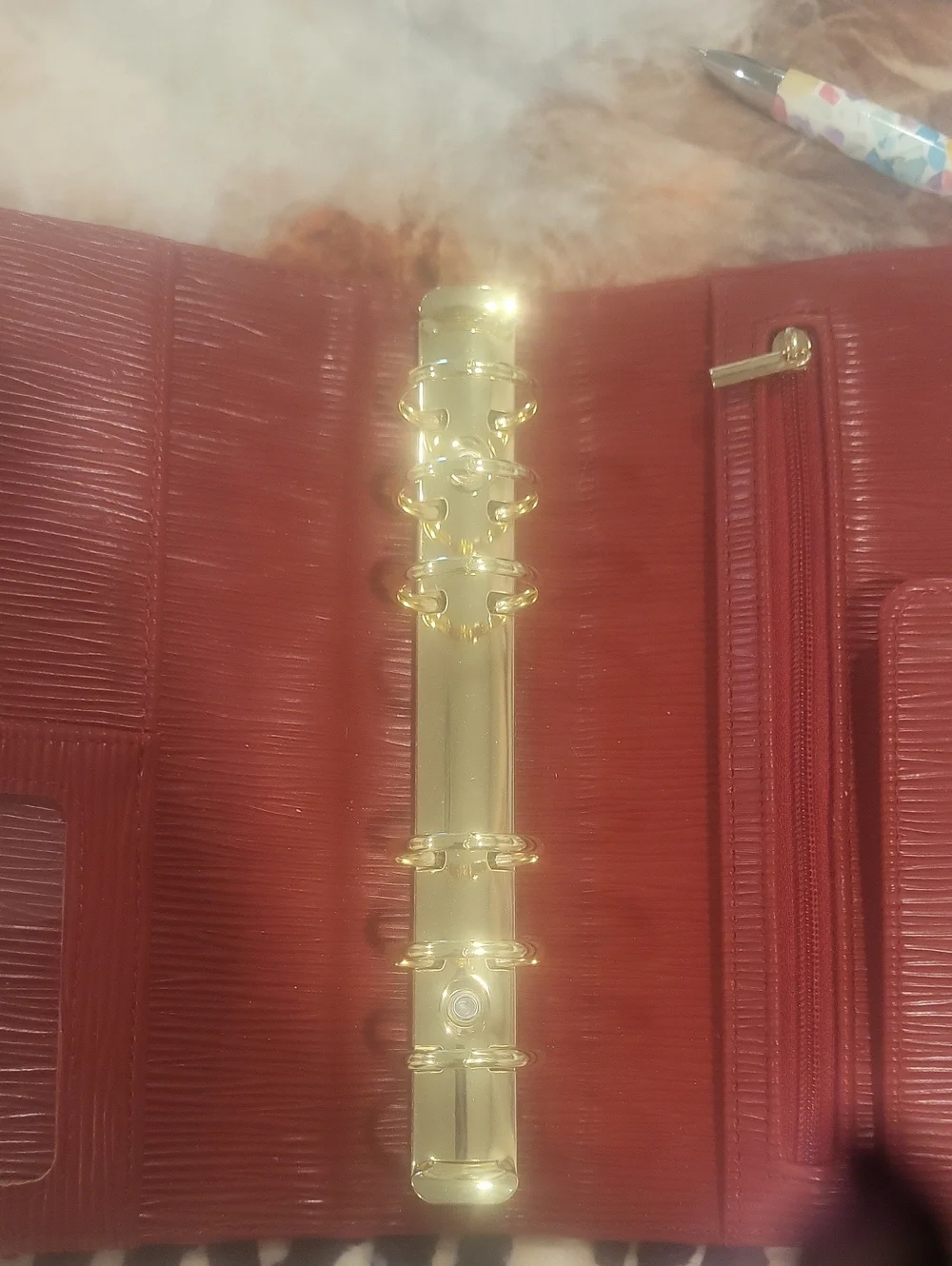 Red  Lizzard Leather Journal Dust Cover Pen Paper A6 Fab Carries Like A Bag